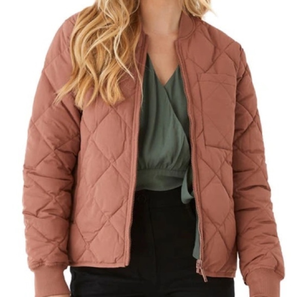 Frank and Oak The Skyline Reversible Bomber in Dark Rose Size Small